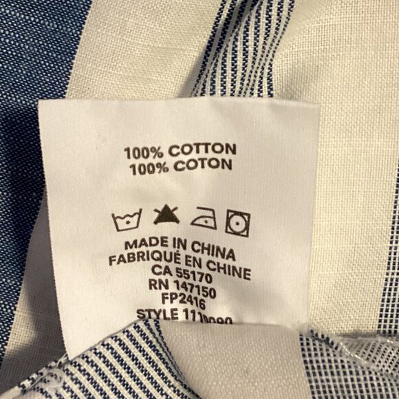 Frank & Oak Men's Button Down Short Sleeve Shirt Cotton Size M Stripes Classic - Picture 8 of 10